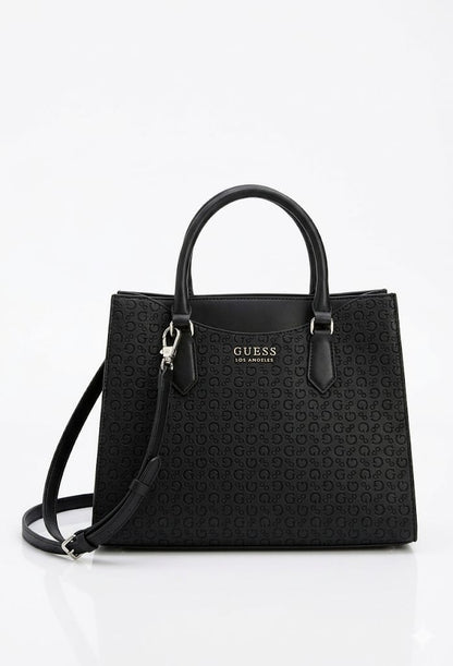 Mini tote GUESS negra convertible a crossbody