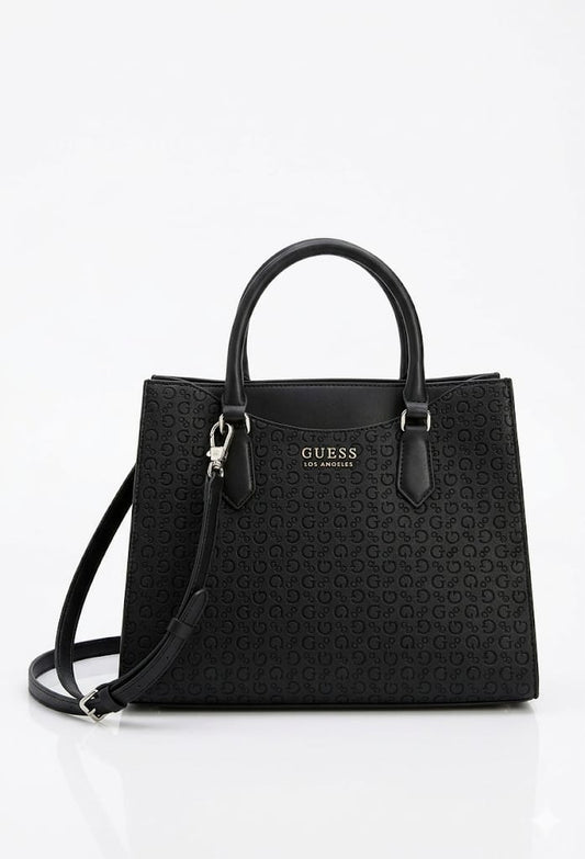 Mini tote GUESS negra convertible a crossbody