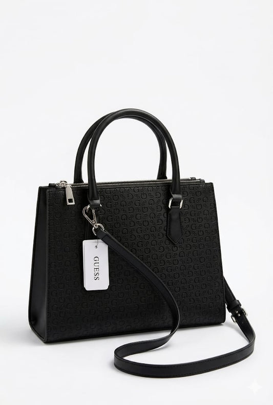 Mini tote GUESS negra convertible a crossbody